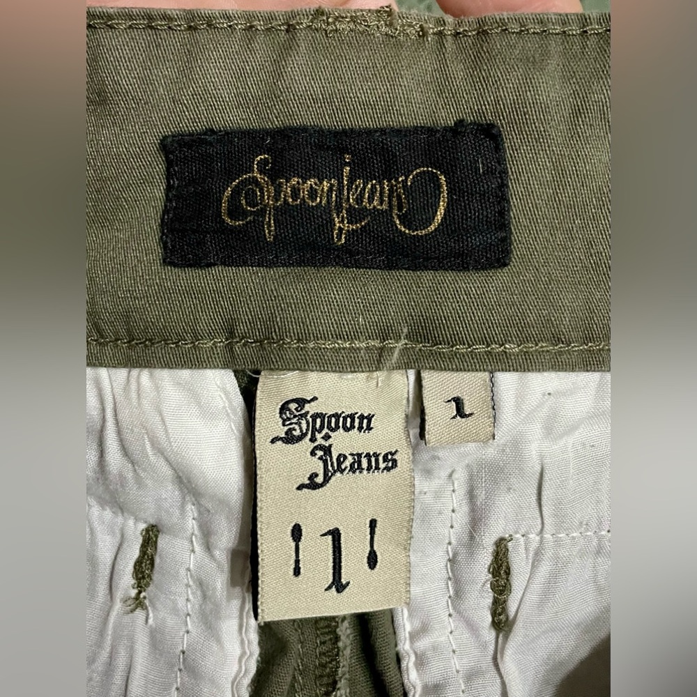 SPOON JEANS Extended-Tab Twill Flare Pants, Size 1/32 Inseam, EUC - Picture 12 of 14